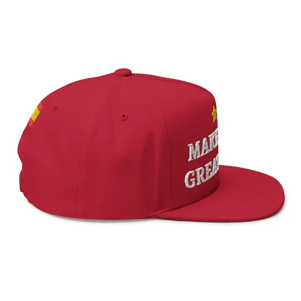 Persona llevando la gorra roja Make Spain Great Again